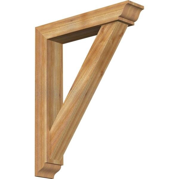 Ekena Millwork Traditional Traditional Rough Sawn Bracket w/ Offset Brace, Western Red Cedar, 6"W x 30"D x 38"H BKT0604X30X38TRA01RWR - main